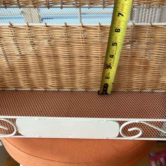 Wicker 2 Shelf Storage Unit with Metal Mesh Shelves - Picture 7 of 12